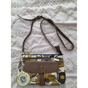Spartina 449 Crossbody Bag Floral Tassel Accent Daufuskie Island Design NWT